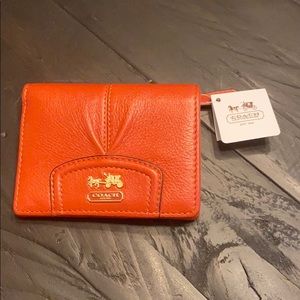 NWT Coach Leather Small Wallet- persimmon